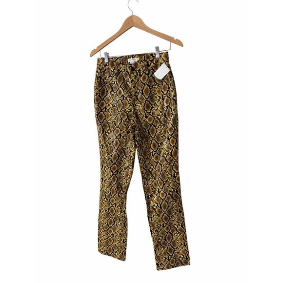 Good American Good Icon Snake Faux Leather Pants Animal Print Size 2 NEW - Picture 3 of 7